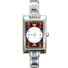 Symmetric Fractal Snake Frame Rectangle Italian Charm Watch by Simbadda