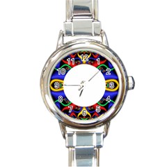 Symmetric Fractal Snake Frame Round Italian Charm Watch by Simbadda