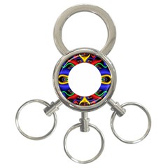 Symmetric Fractal Snake Frame 3-ring Key Chains by Simbadda