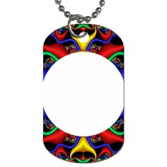 Symmetric Fractal Snake Frame Dog Tag (one Side) by Simbadda