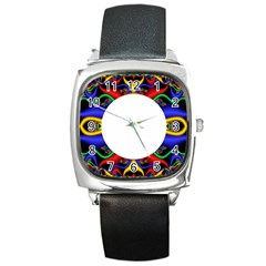 Symmetric Fractal Snake Frame Square Metal Watch by Simbadda