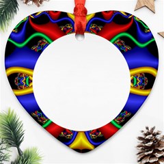 Symmetric Fractal Snake Frame Heart Ornament (two Sides) by Simbadda