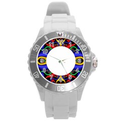 Symmetric Fractal Snake Frame Round Plastic Sport Watch (l) by Simbadda