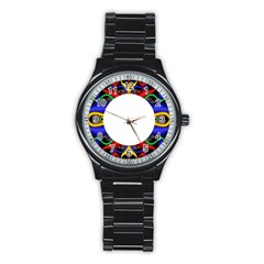 Symmetric Fractal Snake Frame Stainless Steel Round Watch by Simbadda