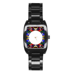 Symmetric Fractal Snake Frame Stainless Steel Barrel Watch by Simbadda