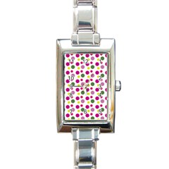 Polka Dot Purple Green Yellow Rectangle Italian Charm Watch by Mariart