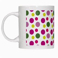 Polka Dot Purple Green Yellow White Mugs by Mariart