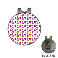 Polka Dot Purple Green Yellow Hat Clips With Golf Markers by Mariart