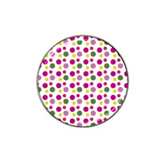 Polka Dot Purple Green Yellow Hat Clip Ball Marker by Mariart