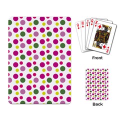 Polka Dot Purple Green Yellow Playing Card by Mariart