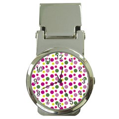 Polka Dot Purple Green Yellow Money Clip Watches by Mariart