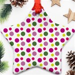 Polka Dot Purple Green Yellow Star Ornament (Two Sides) Front