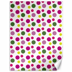 Polka Dot Purple Green Yellow Canvas 36  X 48   by Mariart