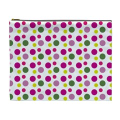 Polka Dot Purple Green Yellow Cosmetic Bag (xl) by Mariart