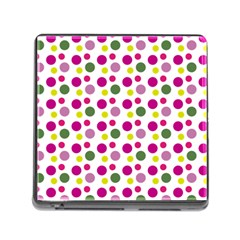 Polka Dot Purple Green Yellow Memory Card Reader (square) by Mariart