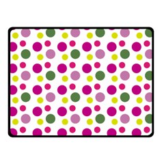 Polka Dot Purple Green Yellow Fleece Blanket (small) by Mariart