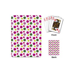 Polka Dot Purple Green Yellow Playing Cards (mini)  by Mariart