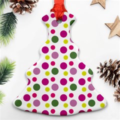 Polka Dot Purple Green Yellow Ornament (christmas Tree)  by Mariart