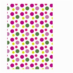 Polka Dot Purple Green Yellow Small Garden Flag (two Sides) by Mariart