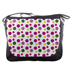 Polka Dot Purple Green Yellow Messenger Bags by Mariart