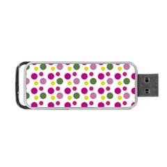 Polka Dot Purple Green Yellow Portable Usb Flash (two Sides) by Mariart