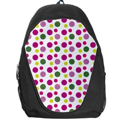 Polka Dot Purple Green Yellow Backpack Bag by Mariart