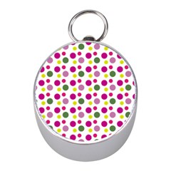 Polka Dot Purple Green Yellow Mini Silver Compasses by Mariart