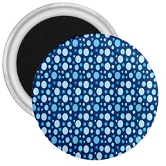 Polka Dot Blue 3  Magnets by Mariart