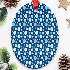 Polka Dot Blue Ornament (oval) by Mariart