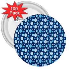 Polka Dot Blue 3  Buttons (100 Pack) 