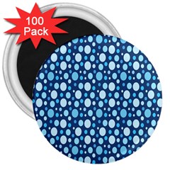 Polka Dot Blue 3  Magnets (100 Pack)