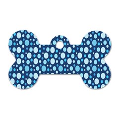 Polka Dot Blue Dog Tag Bone (one Side) by Mariart