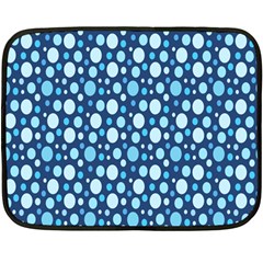 Polka Dot Blue Double Sided Fleece Blanket (mini)  by Mariart