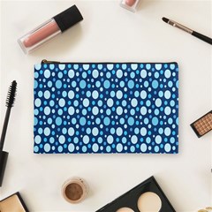 Polka Dot Blue Cosmetic Bag (medium)  by Mariart