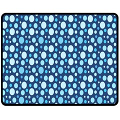 Polka Dot Blue Fleece Blanket (medium)  by Mariart