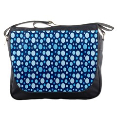 Polka Dot Blue Messenger Bags by Mariart