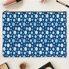 Polka Dot Blue Cosmetic Bag (xxxl)  by Mariart