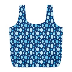 Polka Dot Blue Full Print Recycle Bags (l)  by Mariart