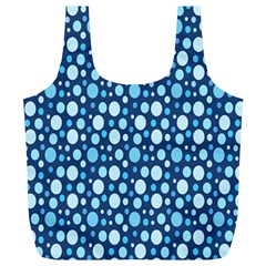 Polka Dot Blue Full Print Recycle Bags (l)  by Mariart