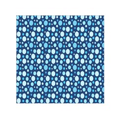 Polka Dot Blue Small Satin Scarf (square) by Mariart