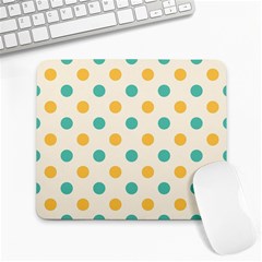 Polka Dot Yellow Green Blue Large Mousepads by Mariart