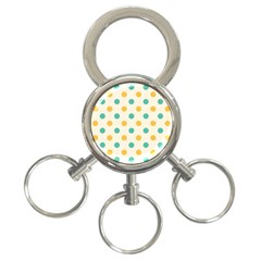 Polka Dot Yellow Green Blue 3-ring Key Chains by Mariart