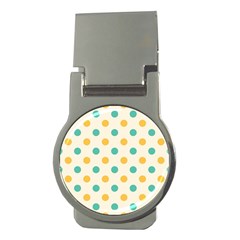 Polka Dot Yellow Green Blue Money Clips (round)  by Mariart