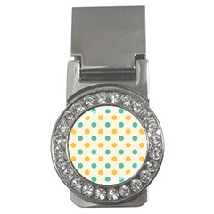 Polka Dot Yellow Green Blue Money Clips (cz) 