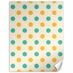 Polka Dot Yellow Green Blue Canvas 12  X 16   by Mariart