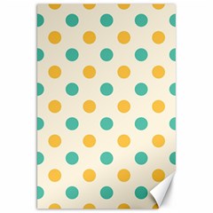 Polka Dot Yellow Green Blue Canvas 20  X 30   by Mariart