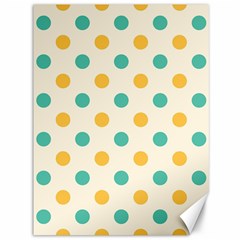 Polka Dot Yellow Green Blue Canvas 36  X 48   by Mariart