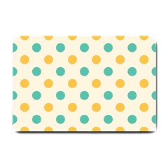 Polka Dot Yellow Green Blue Small Doormat  by Mariart