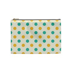 Polka Dot Yellow Green Blue Cosmetic Bag (medium)  by Mariart