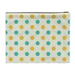 Polka Dot Yellow Green Blue Cosmetic Bag (XL) Back